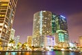 City of Miami Florida, night skyline. Royalty Free Stock Photo