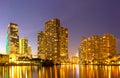 City of Miami Florida, night skyline. Royalty Free Stock Photo