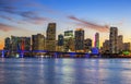 CIty of Miami Florida, summer sunset Royalty Free Stock Photo