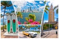 City of Miami landmarks tourist postcard view