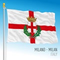 City of Milan official flag, Italy