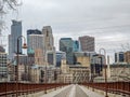 City of minneapolis city downton skyline on cloudy day