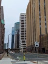 City of minneapolis city downton skyline on cloudy day