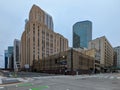 City of minneapolis city downton skyline on cloudy day