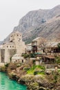 View of City of Mostar on the Neretva River, Bosnia-Herzegovina Royalty Free Stock Photo