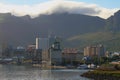 City and mountain ridge on coast. Port Louis, Mauritius Royalty Free Stock Photo