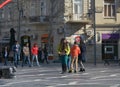 The city in movÃÂµ, passersby on street