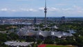 City of Munich Germany from above - typical aerial view - MUNICH, GERMANY - JUNE 03, 2021