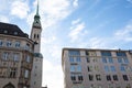 City from munich, marienplatz with blue sky