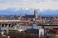 City of Munich with view to the alps Royalty Free Stock Photo