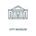 City museum line icon, vector. City museum outline sign, concept symbol, flat illustration