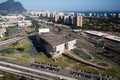 City of Music, Barra da Tijuca, Rio de Janeiro, aerial view. Royalty Free Stock Photo