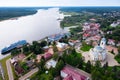 City of Myshkin. Aerial view of Assumption Cathedral. Russia