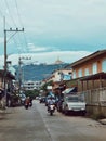 The city of Nakhonsawan, the golden temple on the hill, central of Thailand