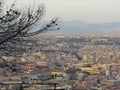 The city of Naples from above. Napoli. Italy. Vesuvio volcano behind. Royalty Free Stock Photo