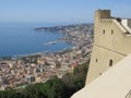 The city of Naples from above. Napoli. Italy. Vesuvius volcano behind. Royalty Free Stock Photo