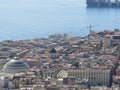 The city of Naples from above. Napoli. Italy. Vesuvius volcano behind. Royalty Free Stock Photo