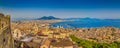 City of Naples with Mt. Vesuvius at sunset, Campania, Italy Royalty Free Stock Photo