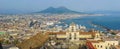 City of Naples with Mt. Vesuvius at sunset, Campania, Italy Royalty Free Stock Photo