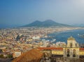 City of Napoli with Mount Vesuvius at sunset, Campania, Italy Royalty Free Stock Photo