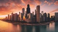 City that never sleeps: chicago skyline Royalty Free Stock Photo