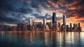 City that never sleeps: chicago skyline Royalty Free Stock Photo