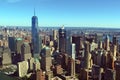 The city of New York is a bird\'s-eye view. Skyscrapers of the ci