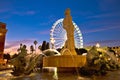 City of Nice Place Massena square and Fountain du Soleil evening view