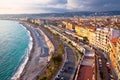 City of Nice Promenade des Anglais waterfront aerial view