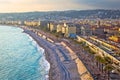 City of Nice Promenade des Anglais waterfront and beach view