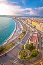 City of Nice Promenade des Anglais waterfront and beach view, French riviera