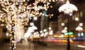 City night light blur bokeh, defocused background. Royalty Free Stock Photo