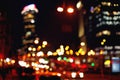 City night lights, bokeh background, abstract soft focus concept