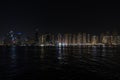 City at night, panoramic scene of downtown reflected Dubai Royalty Free Stock Photo