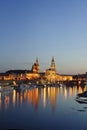 City night scenery in Dresden, Germany,Europe Royalty Free Stock Photo