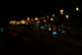 City night shimmering lights blurry, bokeh, defocused in the city street abstract background. Royalty Free Stock Photo