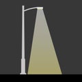 City night street light with light from streetlight lamp. Outdoor Lamp post in flat style Royalty Free Stock Photo