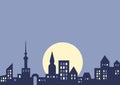 City at night, vector background