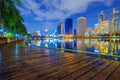 City night view at Benjakitti Park, Bangkok, Thailand