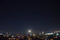 City Night View Moon Sky Royalty Free Stock Photo
