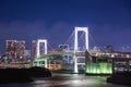 City night view of Odaiba, Tokyo , Rainbow bridge landmark Twilight scene,Japan. Royalty Free Stock Photo