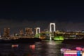 City night view of Odaiba, Tokyo , Rainbow bridge landmark Twilight scene,Japan. Royalty Free Stock Photo