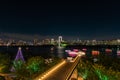 City night view of Odaiba, Tokyo , Rainbow bridge landmark Twilight scene,Japan. Royalty Free Stock Photo