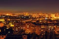 City night Voronezh from roof in downtown