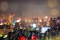 City nightlife, blur bokeh background Royalty Free Stock Photo