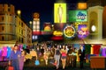 City nightlife of busy street Royalty Free Stock Photo