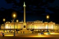 City nightlife of Trafalgar Square Westminster, Central London