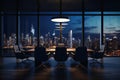 City Nights: A Hauntingly Sleek Conference Room with a Dangerous