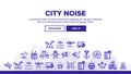 City Noise And Sounds Landing Header Vector