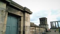 City Observatory entrance and Playfair Monument on Calton Hill, Edinburgh.